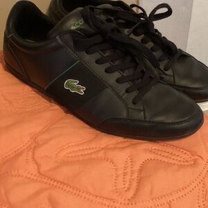 Lacoste Men's Black and Green Sneakers